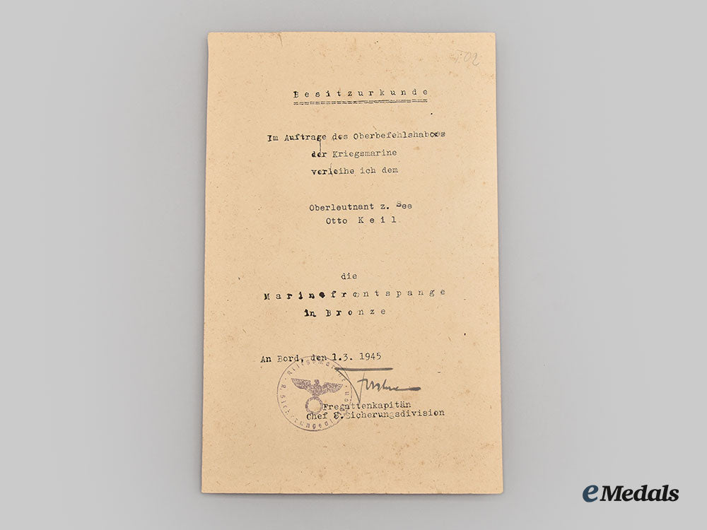 germany,_kriegsmarine._a_naval_front_clasp,_with_award_document_to_oberleutnant_zur_see_otto_keil_l22_mnc5729_023