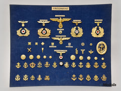 Germany, Kriegsmarine. A Uniform Insignia Sample Board