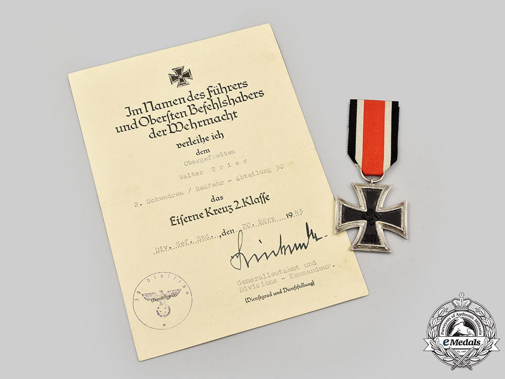 germany,_heer._a1939_iron_cross_ii_class,_with_award_document,_to_obergefreiter_walter_trier_l22_mnc5837_852
