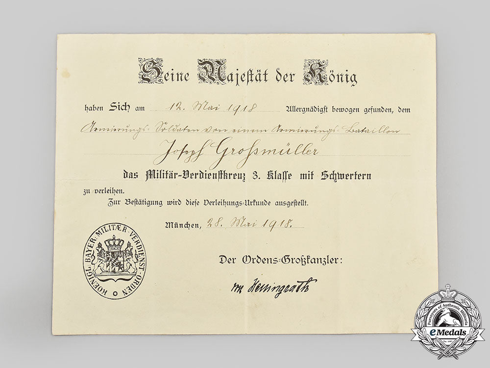 bavaria,_kingdom._a_military_merit_cross,_iii_class_with_swords_and_award_document,_to_joseph_grossmüller_l22_mnc5852_862
