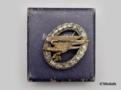Germany, Luftwaffe. A Fallschirmjäger Badge, With Case, By Wilhelm Deumer
