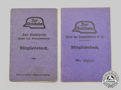 Germany, Der Stahlhelm. A Pair Of Membership Booklets