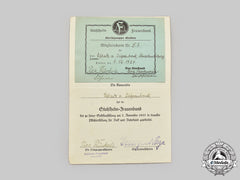 Germany, Der Stahlhelm. A Rare Stahlhelm Women’s Association Membership Card And Discharge Certificate To Elfriede Von Diepenbrock