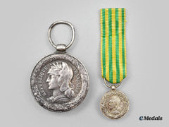 France, Republic. A Tonkin Expedition Medal And Miniature