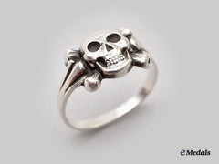 Germany, Wehrmacht. A Totenkopf Ring In Silver