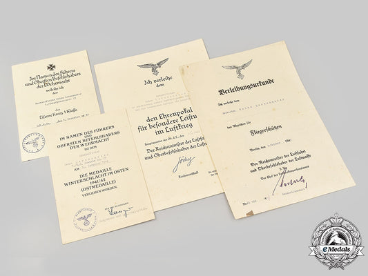 germany,_luftwaffe._a_lot_of_award_documents_to_unteroffizier_heinz_lorenzmeier,_kampfgeschwader27_l22_mnc6686_265_1_1_1