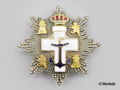Spain, Kingdom. An Order Of Naval Merit, Ii Class Breast Star, C. 1945