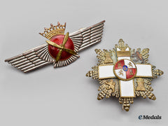 Spain, Fascist State. An Air Force Pilot Badge And Military Merit Star