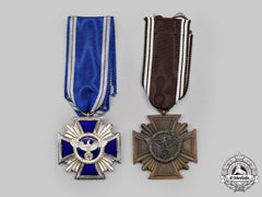 Germany, Nsdap. A Pair Of Long Service Decorations, With Ribbon Bars