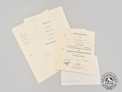 Germany, Heer. A Mixed Lot Of Award Documents To Unteroffizier Hans Schütz