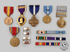 United States. A Korean War Navy Cross & Purple Heart To Captain Word For Commanding A Relief Force Under Enemy Fire 1952