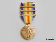 United States. A World War I Victory Medal, 3 Four Clasps
