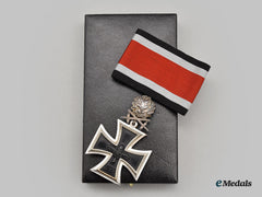 Germany, Federal Republic. A Knight’s Cross Of The Iron Cross With Oak Leaves, Swords, And Case, 1957 Version In Silver