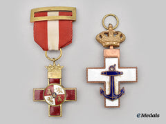 Spain, Kingdom. Two Orders Of Merit