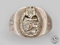 Germany, Wehrmacht. A Panzer Assault Badge Silver Ring