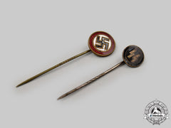 Germany, Third Reich. A Pair Of Stick Pin Miniatures