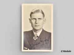 Germany, Kriegsmarine. A Signed Postcard Of U-Boat Ace Kapitänleutnant Joachim Schepke