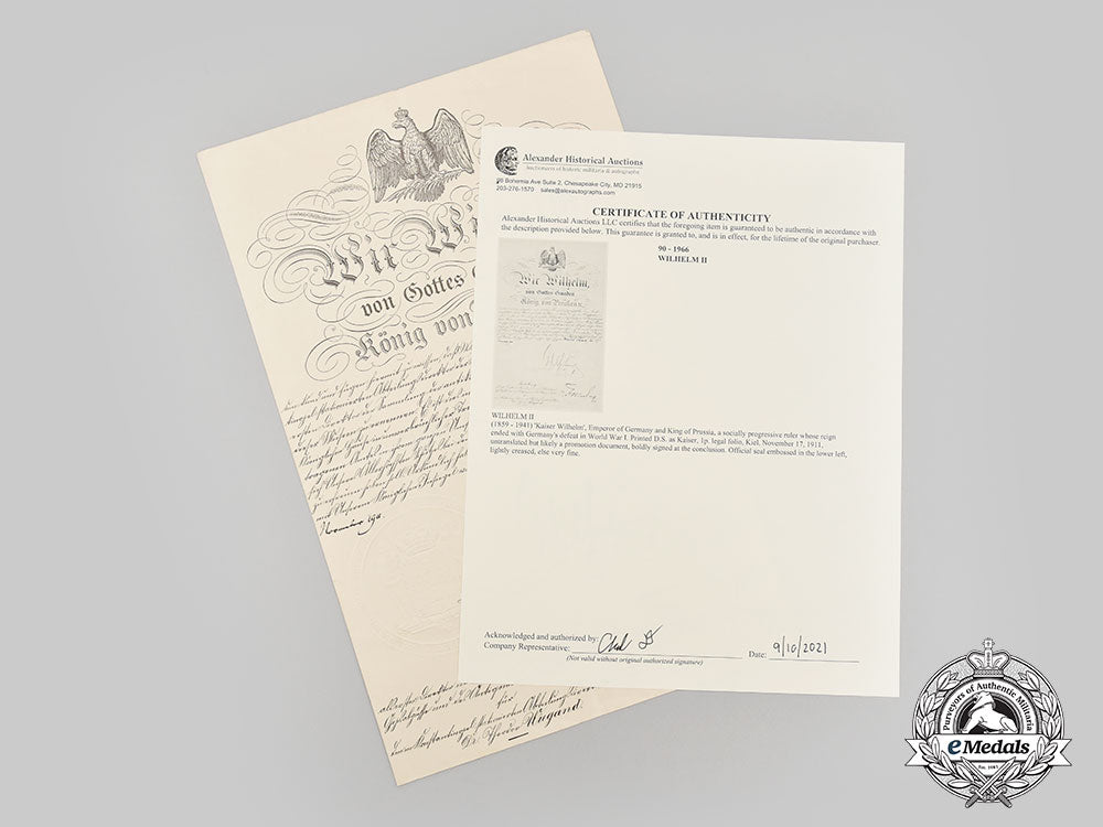 germany,_imperial._a_promotion_document_signed_by_kaiser_wilhelm_ii_l22_mnc8510_188