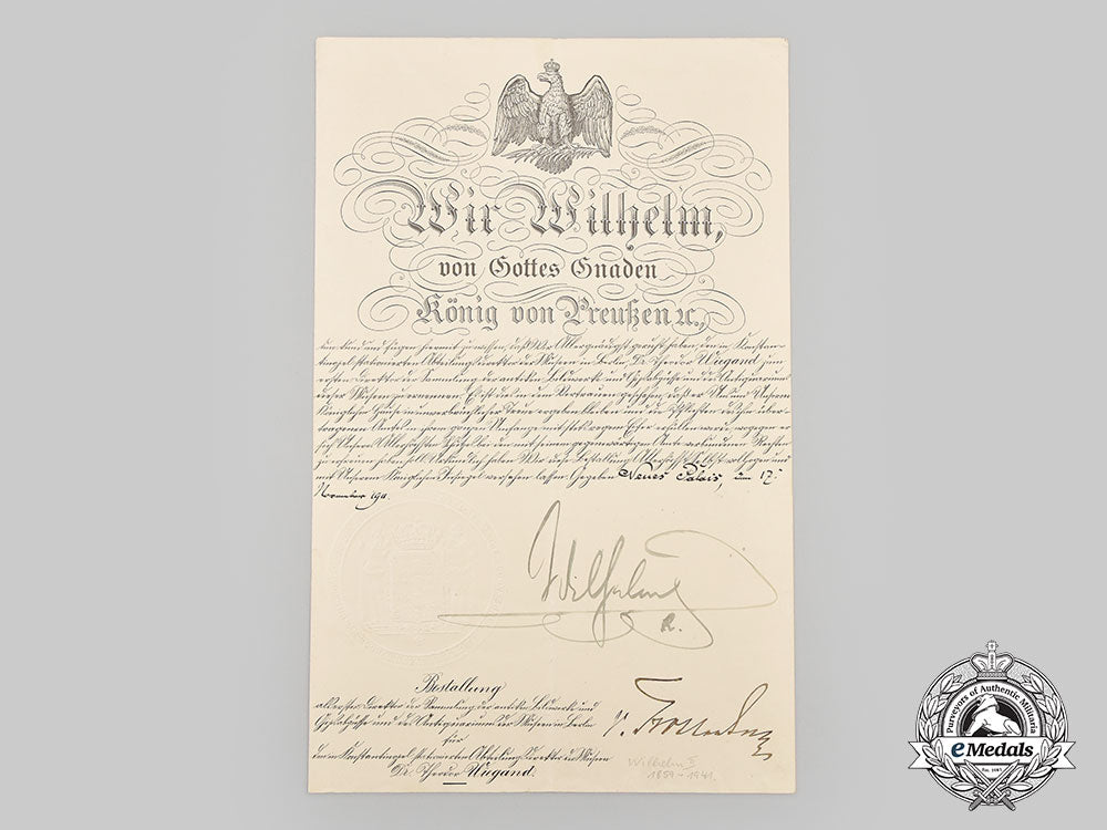 germany,_imperial._a_promotion_document_signed_by_kaiser_wilhelm_ii_l22_mnc8512_189