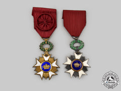 Belgium, Kingdom. An Order Of The Crown, Iv Class Officer And V Class Knight
