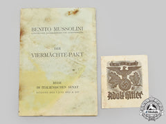 Germany, Third Reich. A German-Language Four-Power Pact Treaty from the Personal Library of AH