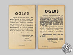 Croatia, Independent State. Two Second War City Of Vukovar Police Public Notices 1941