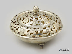 Europe. A Silver Decorative Lidded Bowl