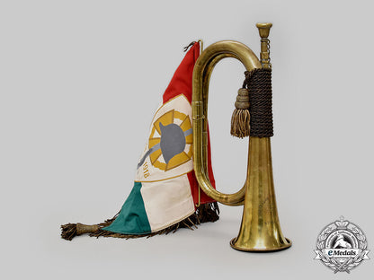 hungary,_kingdom._a_rare_national_front_fighters_association_bugle_and_standard_l22_mnc8746_456_1