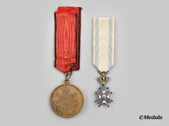 Serbia, Kingdom. A Miniature St. Sava And Commemorative Medal Of King Peter Ii Karageorgevich