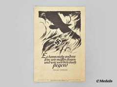 Germany, Third Reich. An August 1940 Wochenspruch Der Nsdap Propaganda Poster
