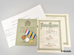 Canada, Cef. A Medal Trio To Thomas Frederick Upton, No. 5 Company, 3Rd Infantry Battalion