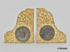 United Kingdom. A Pair Of Bookends Manufactured From Limestone And Obtained From The Houses Of Parliament