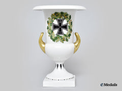 Germany, Imperial. A Large Patriotic First War Iron Cross Vase, By Kpm