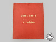 Austria, Imperial. A Knight Diploma Of The Imperial Order Of Leopold Cover