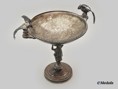 United Kingdom. An Ornate Silver Fruit Bowl On Pedestal, Birmingham