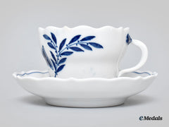Germany, Imperial. An Iron Cross Motif Teacup And Saucer, By Meissen