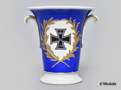 Germany, Imperial. A First War Iron Cross Motif Vase, By Kpm
