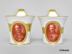 Germany, Imperial. A First War Set Of Mugs Featuring Hindenburg And Kaiser Wilhelm Ii, By Furstenberg