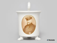 Germany, Imperial. A Clawfoot Porcelain Mug With Hindenburg Portrait, By Kpm