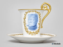 Germany, Imperial. A Teacup And Saucer With Hindenburg Relief, By Rosenthal