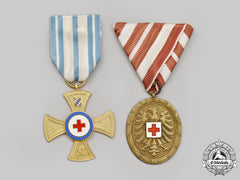 Austria, Republic; Germany, Bavaria/Federal Republic. Two Red Cross Medals