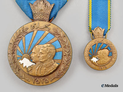 iran,_pahlavi_dynasty._a_medal_for_the_fiftieth_anniversary_of_the_pahlavi_dynasty1976,_fullsize_and_miniature_l22_mnc9515_629