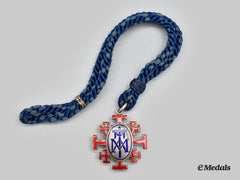 Spain, Kingdom. A Brotherhood Of Our Lady Of Mercy & The Holy Sepulcher, First Penitential Brotherhood In Zaragoza Neck Badge