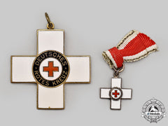 Germany, Weimar Republic, Federal Republic. A Cross Of Honour Of The German Red Cross, Ii Class Fullsize And Ii Class Miniature