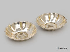 Austria, Empire. Two Silver Dishes Embedded With Coins Of Holy Roman Emperor Charles Vi & Archduke Leopold V.