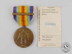 A First War Victory Medal With England Clasp And Officer's Receipt