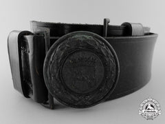 A Hanover Fire Defence Service Officer's Belt With Buckle