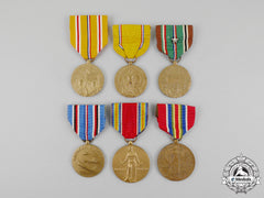 United States. Six Second War American Service Medals