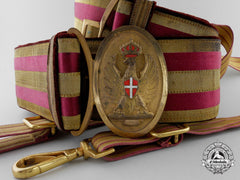 An Italian Officer's Belt & Buckle And Dagger Hangers