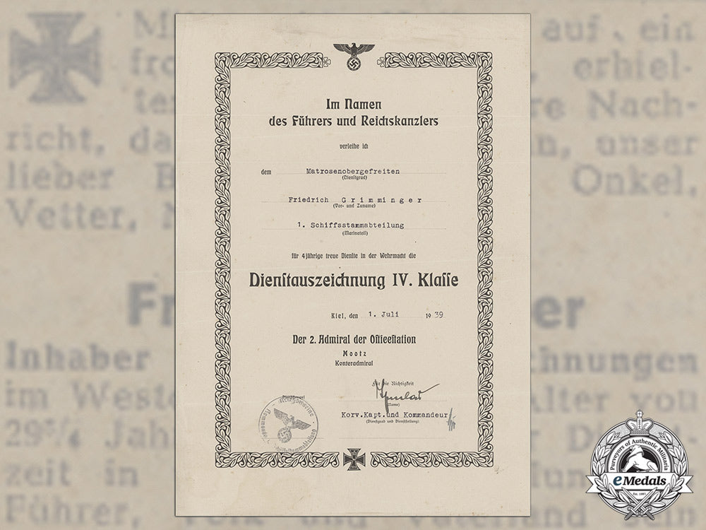 germany,_kriegsmarine._a_document_group_to_matrosenobergefreiter,_torpedoed_in1944_l_877_1_1